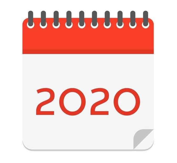 2020 calendar image